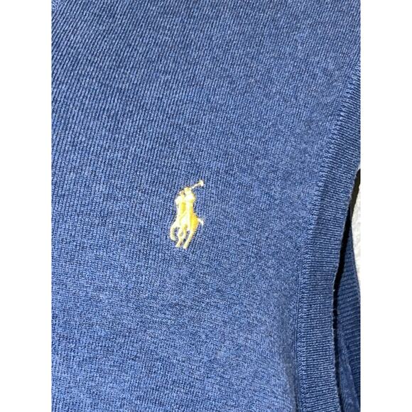 Ralph Lauren Vest Mens L Blue Pony V Neck Casual Sweater Sleeveless - Picture 2 of 5